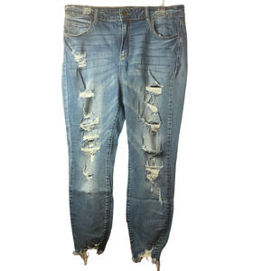 Fashion NOVA Womens Blue Jeans Stretch Skinny Legs Size 14